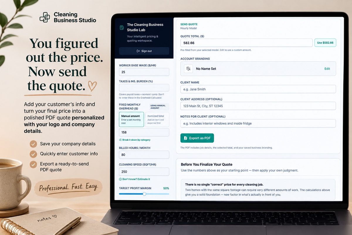 SmartClean Pricing — Cleaning Pricing & Quoting Tool